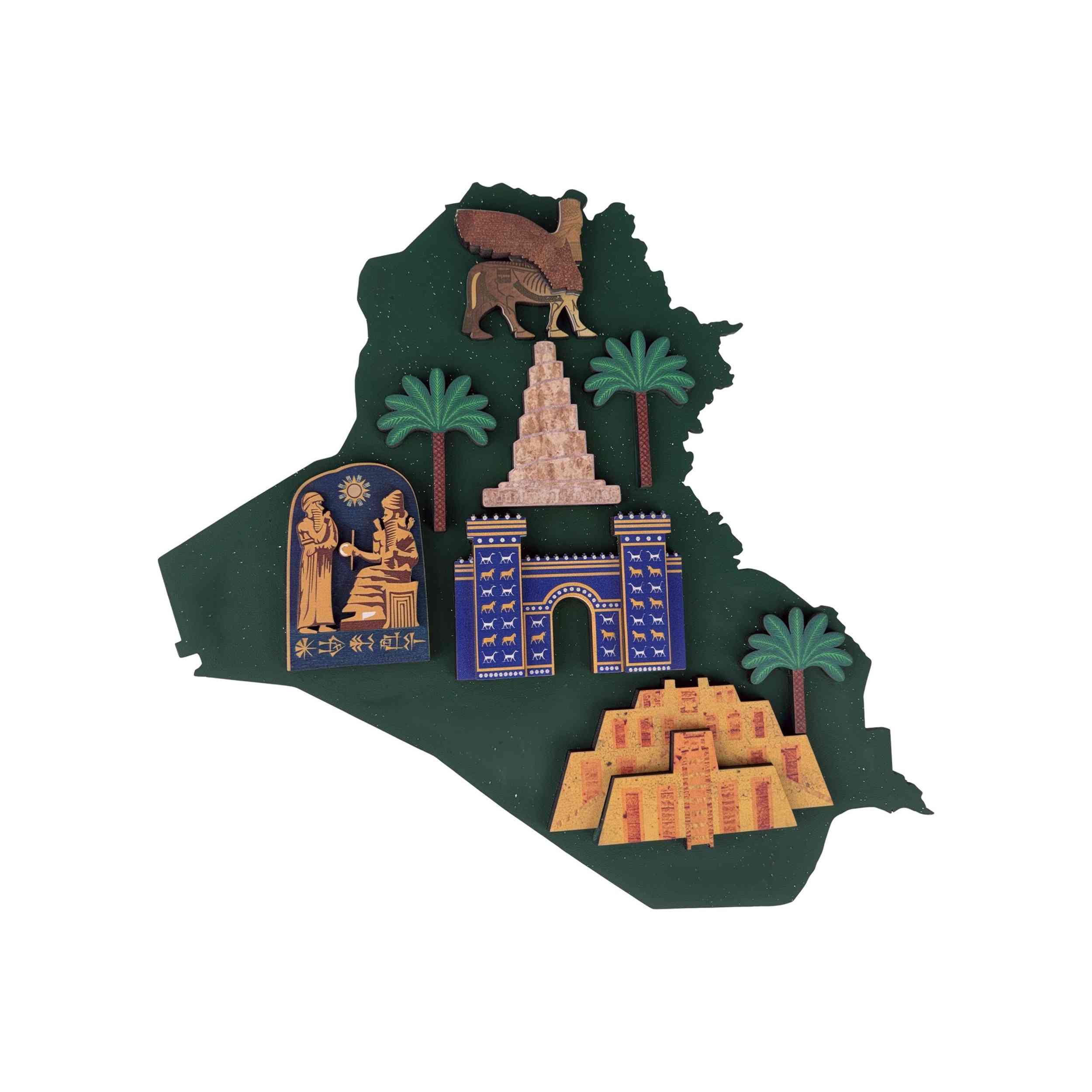 Iraq Wood Map Athar Colors
