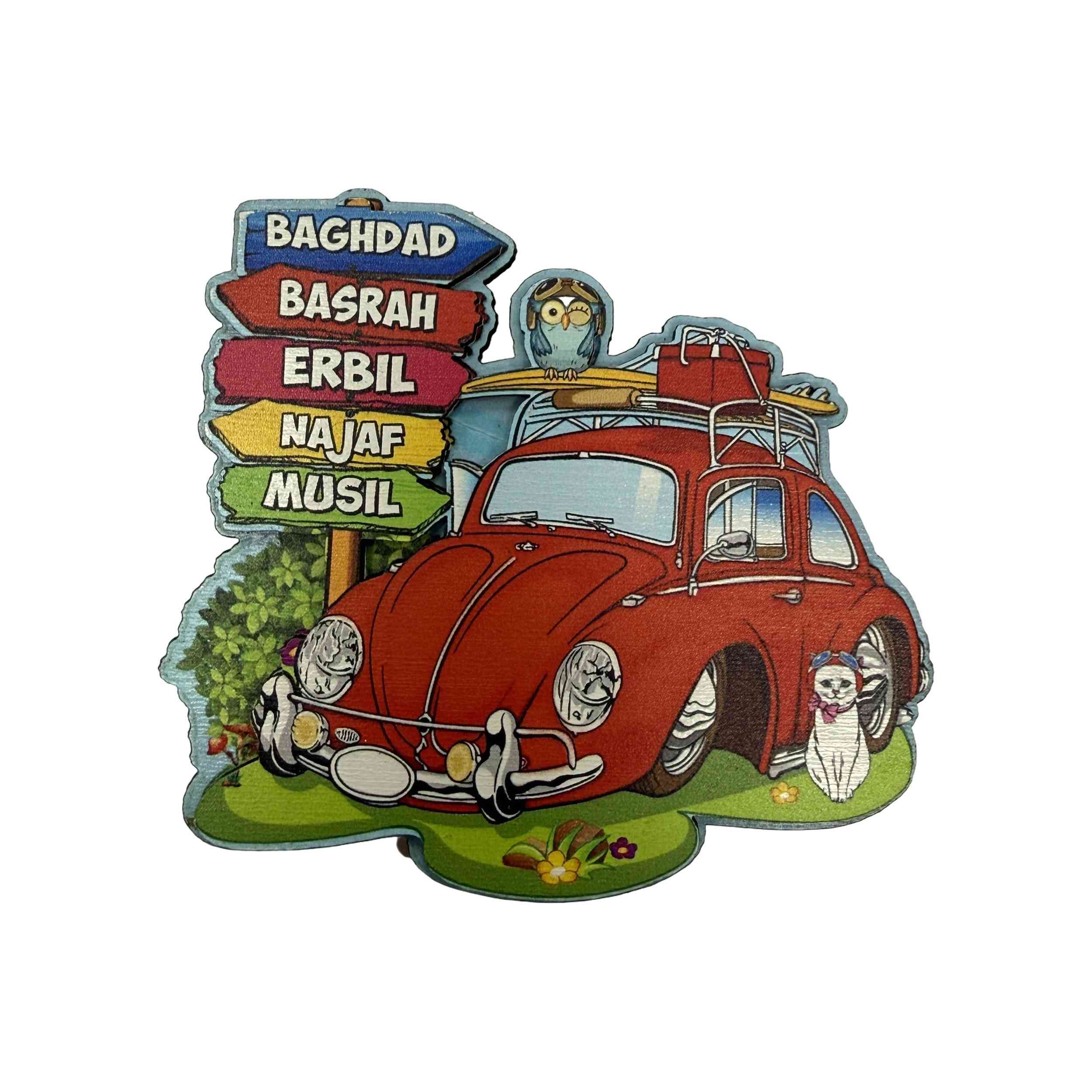 Car Wood Magnet