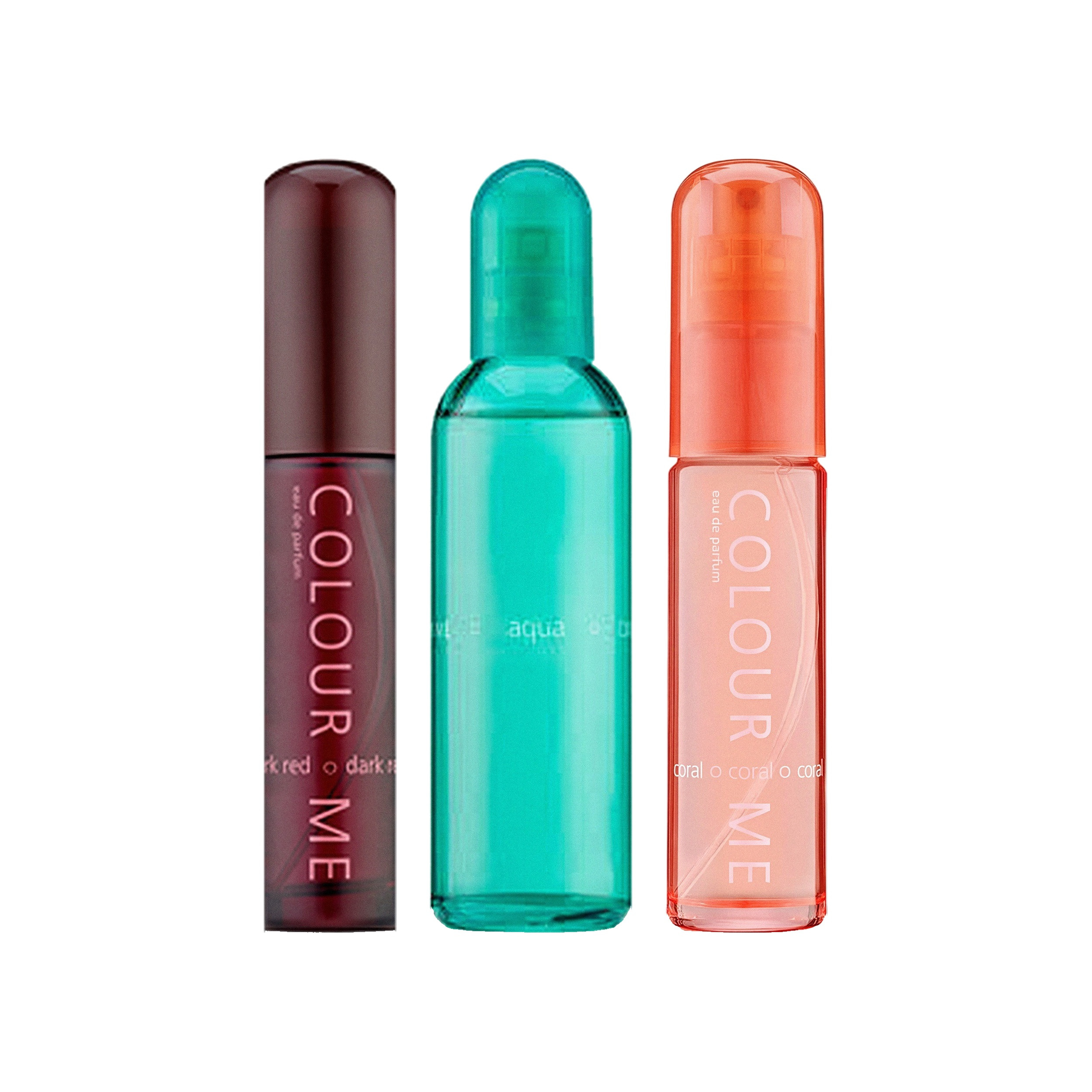 COLOUR ME DARK RED?AQUA?CORAL TRIPLE PACK 50ML