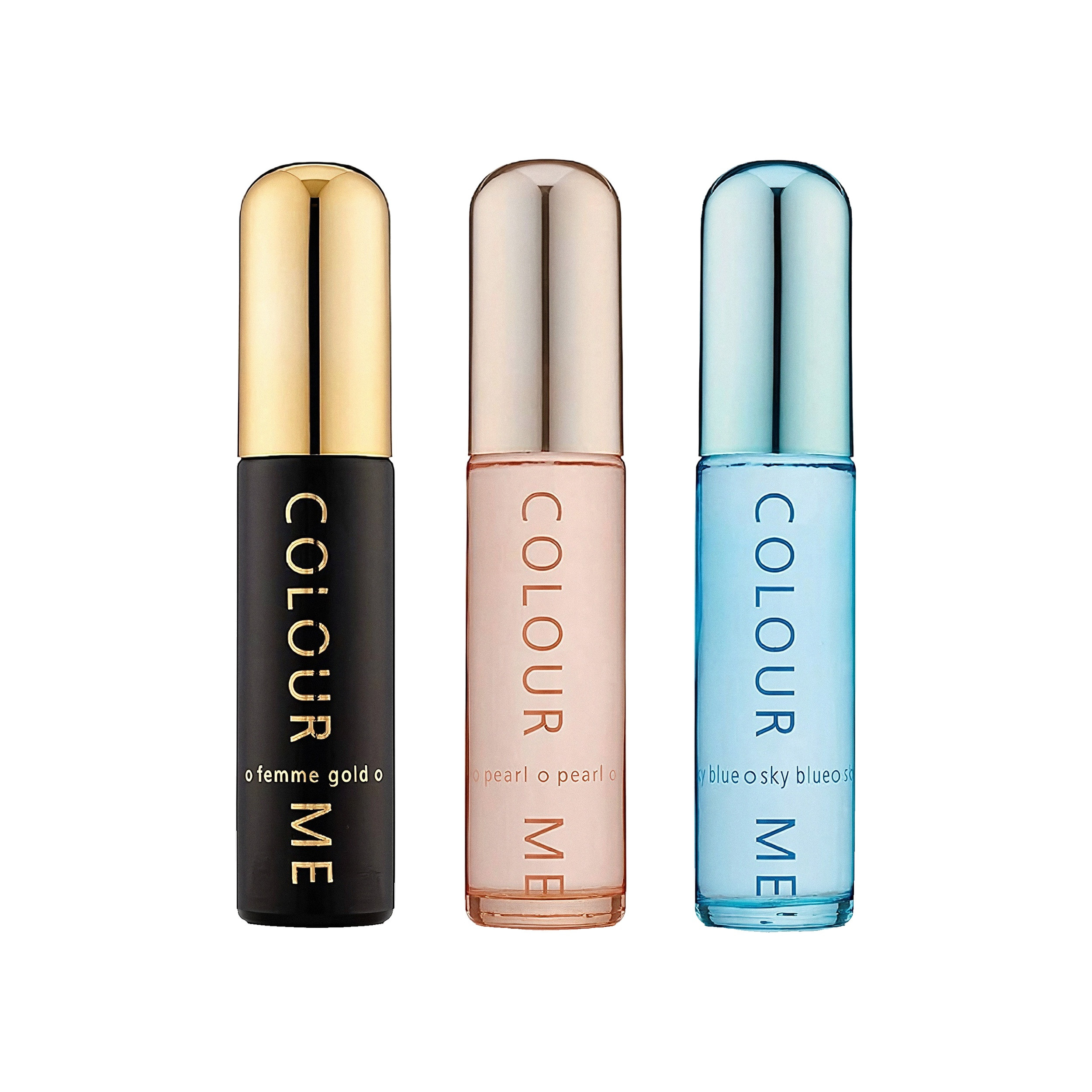 COLOUR ME FEMME GOLD?PEARL?SKY BLUE TRIPLE PACKS WOMENS 50ML